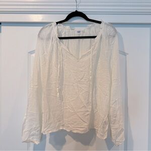 NWT Gap Women’s sheer white blouse Size S